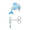 Earrings - LÉA &; ARTHUR - BLUE DOLPHIN - 925 Silver - BLUE Enamel - Pushchair System