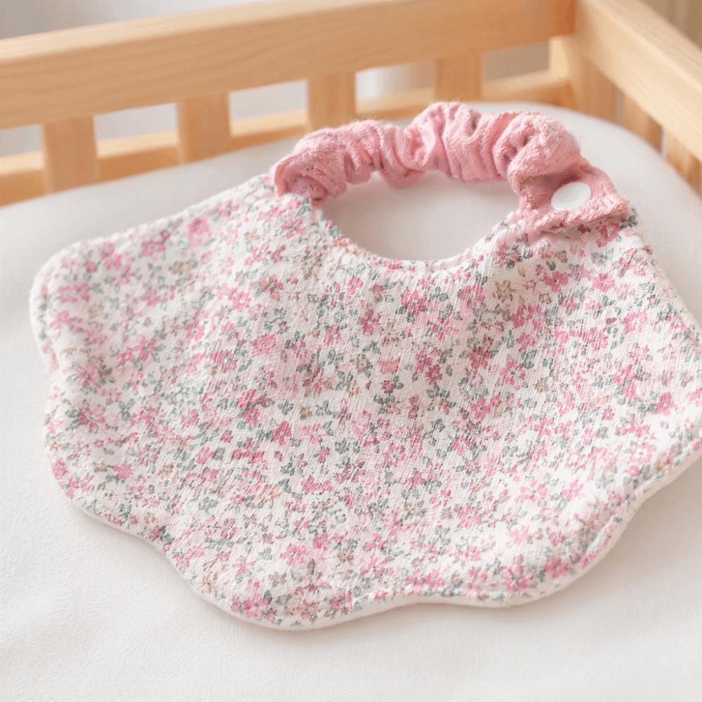 360-Degree Coverage Drool Bib Cotton Gauze Burp Cloth Soft Baby Feeding Bib  For Newborn Infants