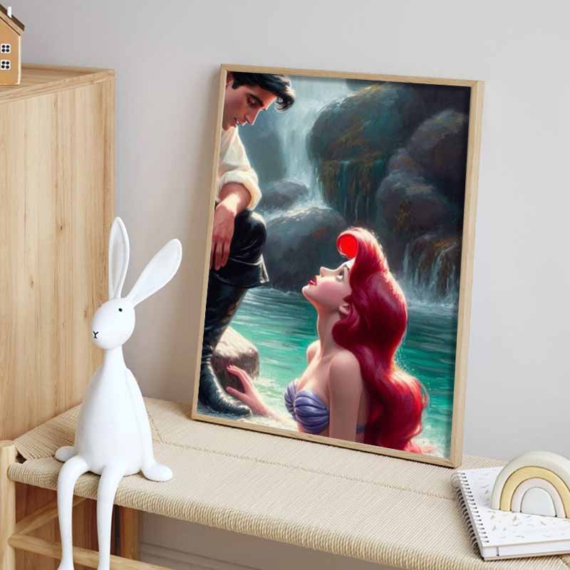 Disney Алмазная живопись Русалочка Иллюстрация 5D DIY Полный круг Алмазная мозаика Мультяшная Вышивка Арт Картина Домашний Декор