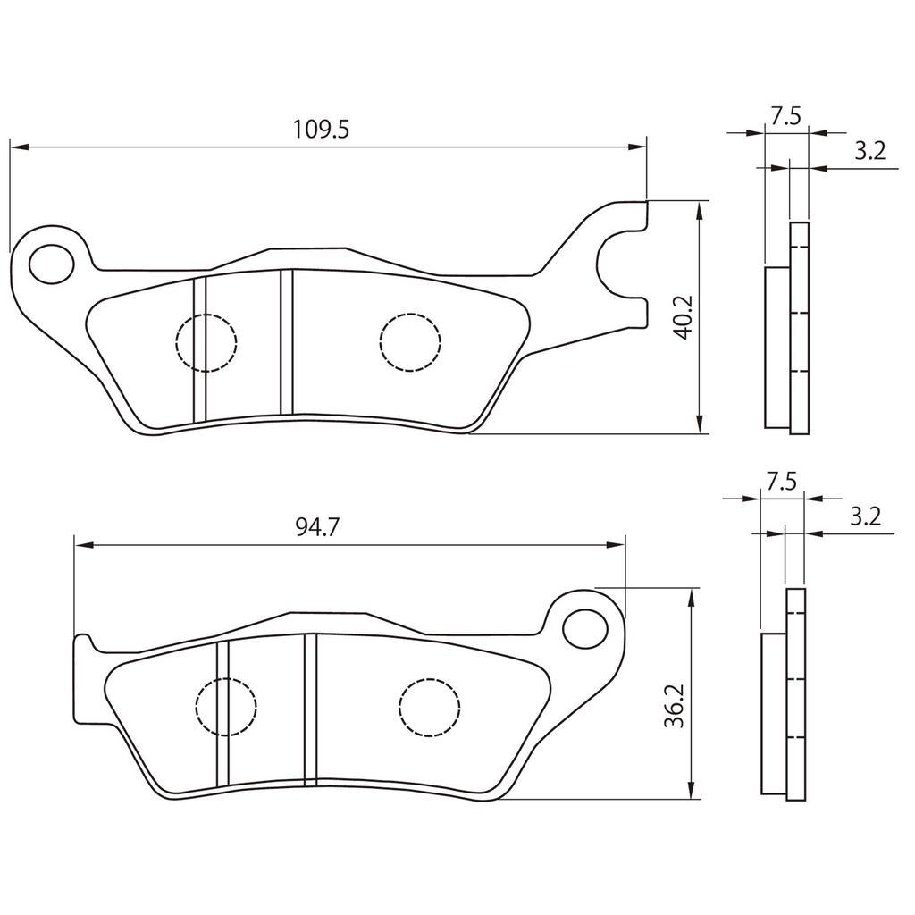 Daytona Motorcycle Brake Pads Red Pads (Semimetal Pads), For Jixer 250/SF250 (20-21), GSX-R150 (17-21),