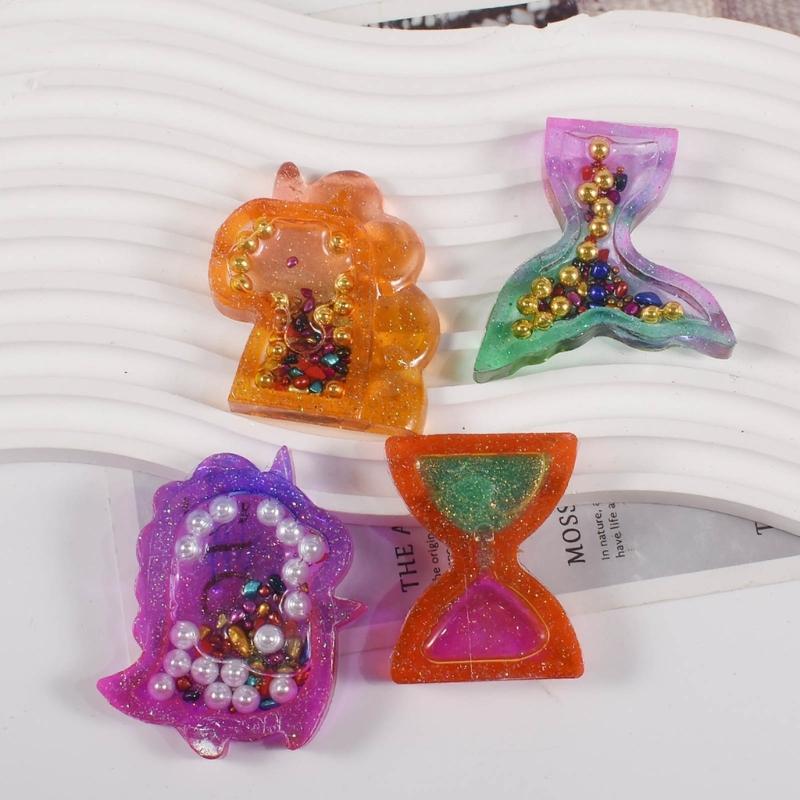 4 упаковки силиконовых форм для зыбучего песка, формы для поделок, многоформенные силиконовые формы для изготовления ювелирных изделий и поделок