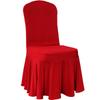 Solid Color Wedding Chair Cover Party Decoration Spandex With Skirt Pleated Use Elastic Stretch Dining Luxury Birthday Banquet