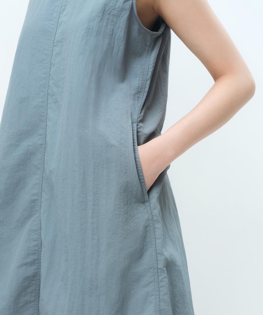 Musinsa Standard Woman Women'S Nylon Mini Dress [Grayish Blue]