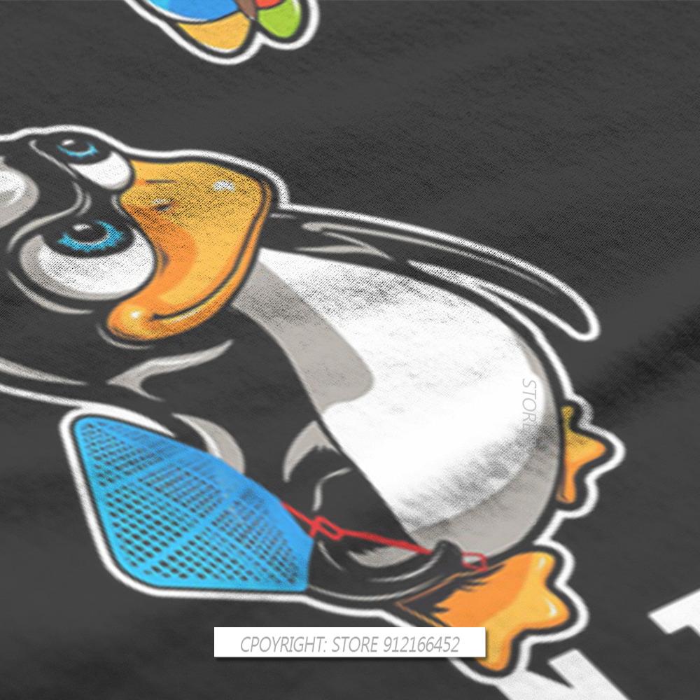 Linux Operating System Tux Penguin Man TShirt Butterfly Killer Illustration Fashion Basic T-Shirt Harajuku Streetwear Hipster