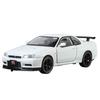 1/32 Nissan GTR R34 Skyline Суперкар Сплав Металл Литье под давлением Модель Автомобиля Звук и Свет Праздничный Подарок Парню Коллекция Хобби Украшения