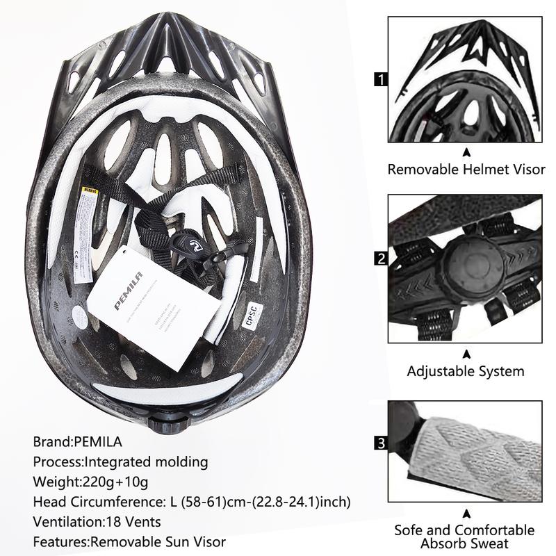 PEMILA 2024 New Ultralight Cycling Helmet Cycling Safety Cap MTB Bicycle Helmet For Women Men Racing Equipment Bike Helmet Visor