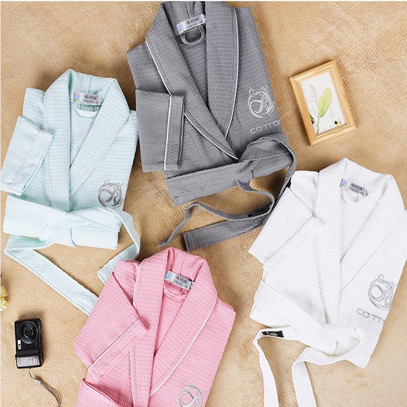 Унисекс Вафельный Хлопковый Халат - Легкая Летняя Домашняя Одежда