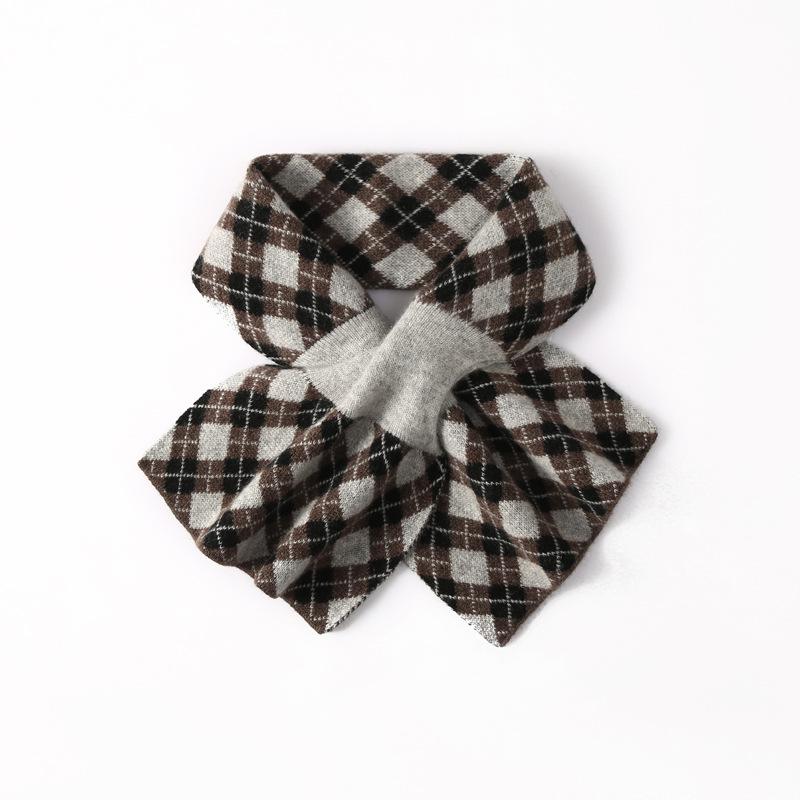 100% Cashmere Plaid Knit Neck Gaiter & Scarf - Soft & Warm