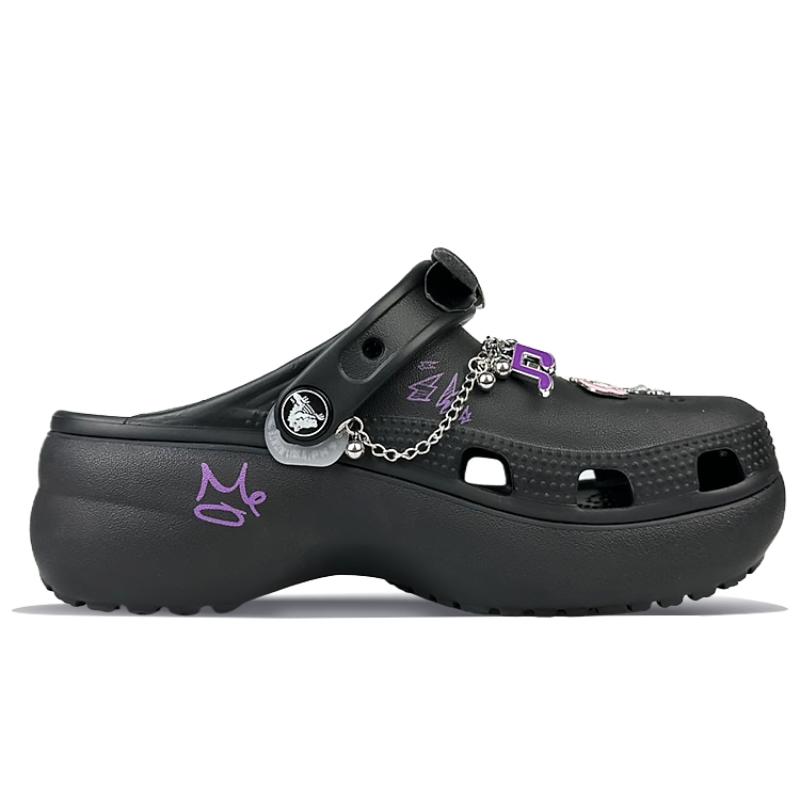 Crocs Классические платформенные клоги BNK Clogs Женские Черные Фиолетовые