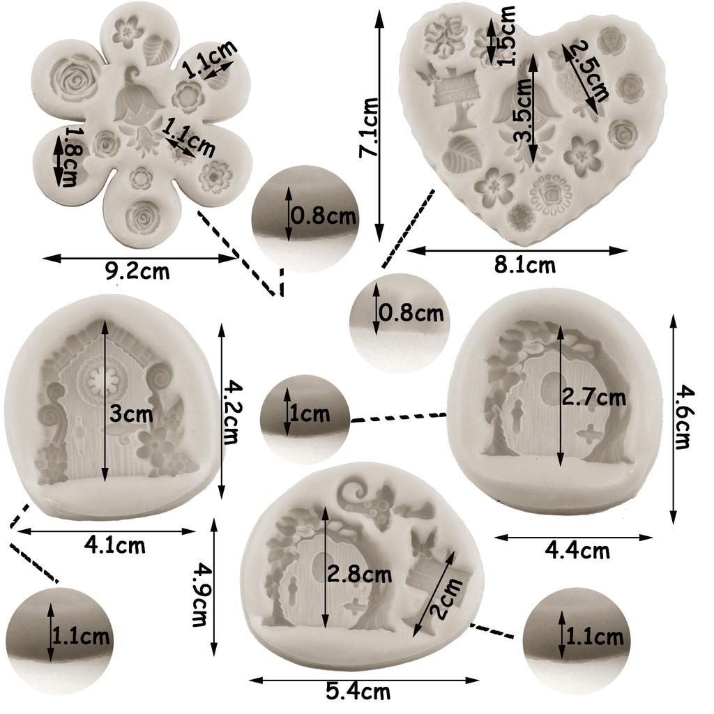 Сказочный сад, гном, домашние силиконовые формы, дверные и оконные формы для помадки, цветы, грибы, украшения торта, кексы, конфеты, шоколадные формы