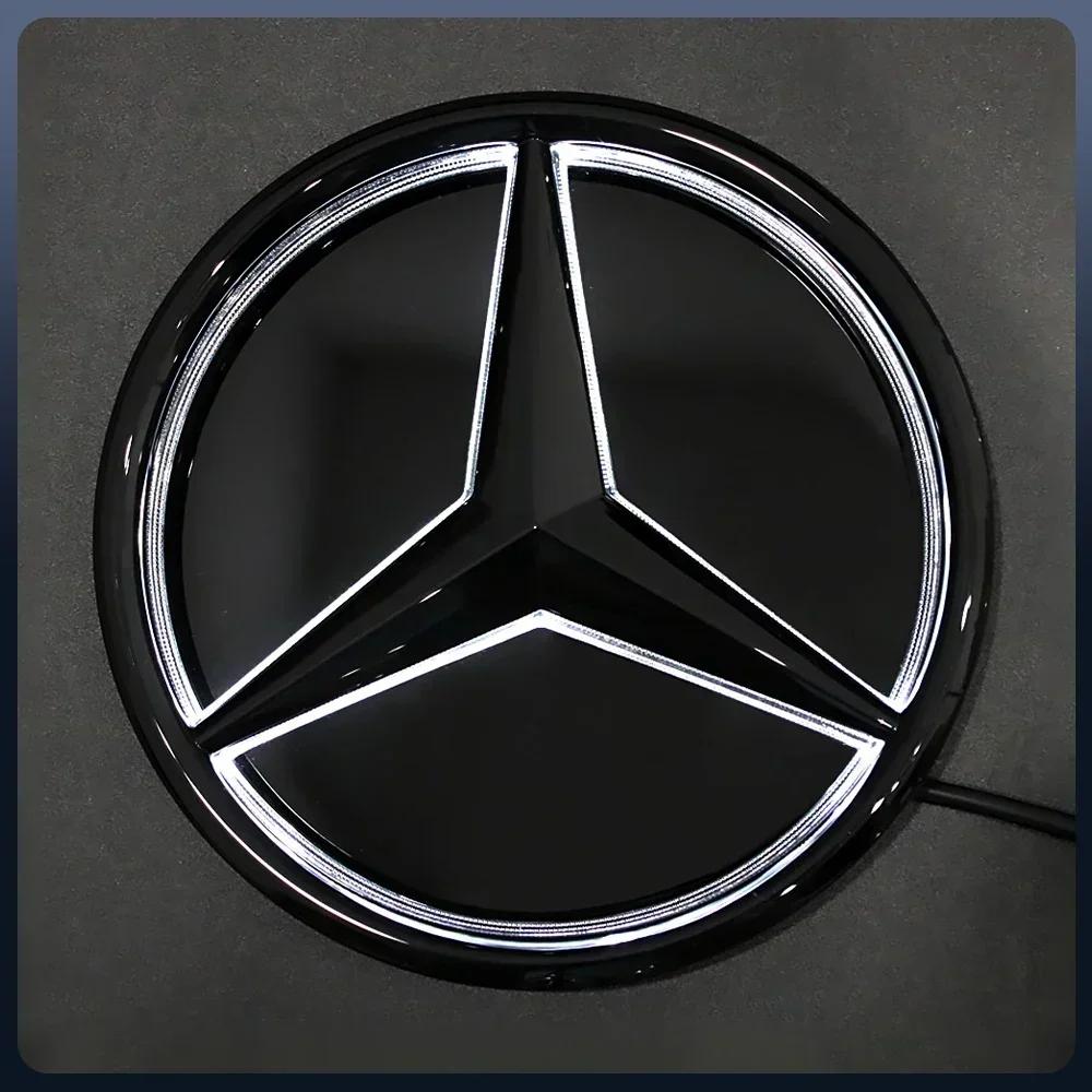 Car Sticker 2025 Hot For Mercedes Benz For Mercedes Benz OE LED Mirror Emblem Light Car Silver And Black Front Grille Illuminate