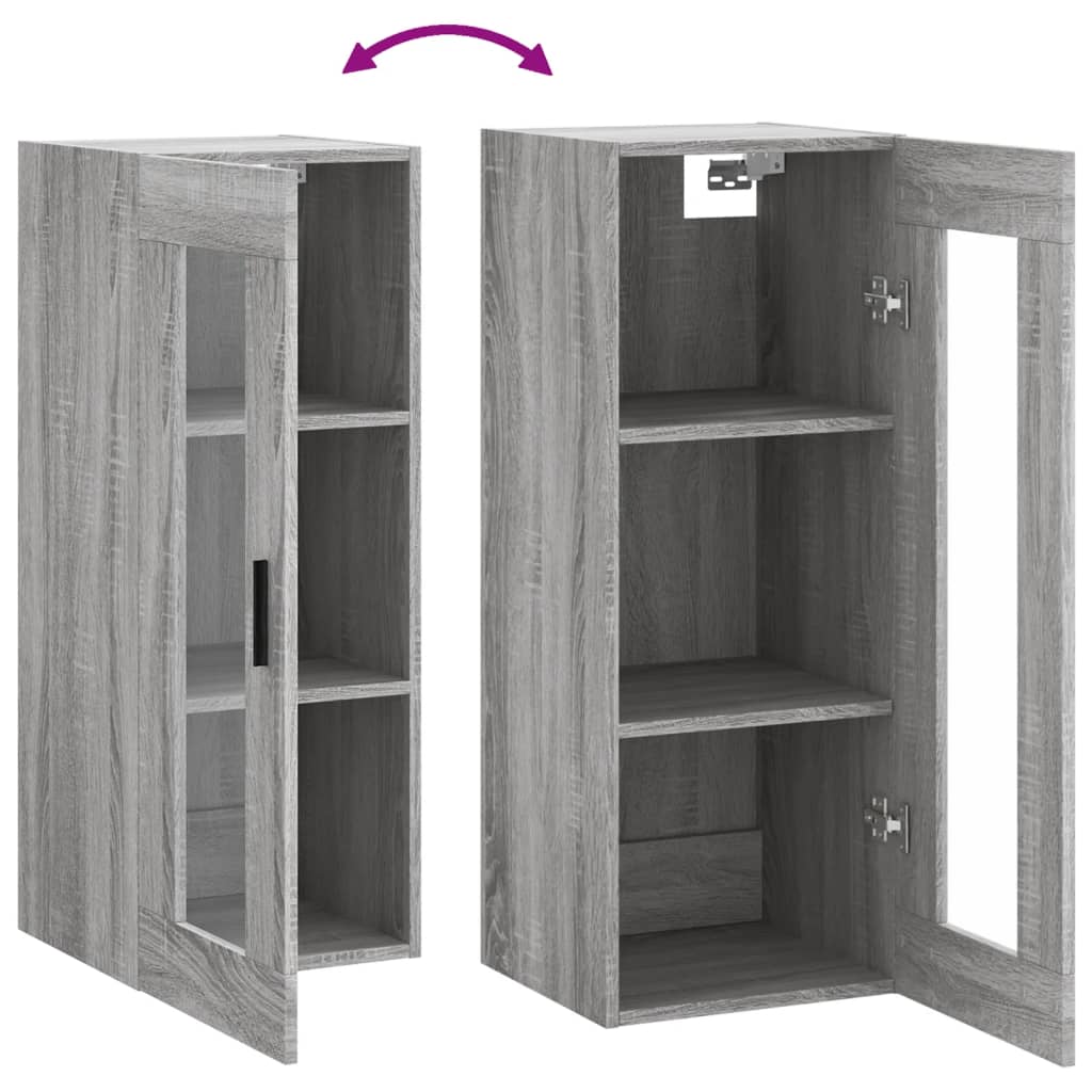 Wall Cabinet Gray Sonoma 34.5 x 34 x 90 cm