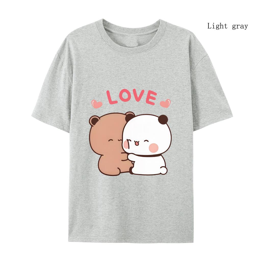 Милая мультяшная женская футболка с изображением медведя панды Bubu Dudu Kawaii Clothing Женская парная футболка Футболка Harajuku