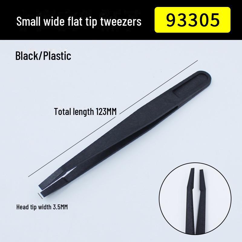 Набор антистатических пинцетов из углеродного волокна: Черный пластик, заостренные, плоские, угловые и круглые головки