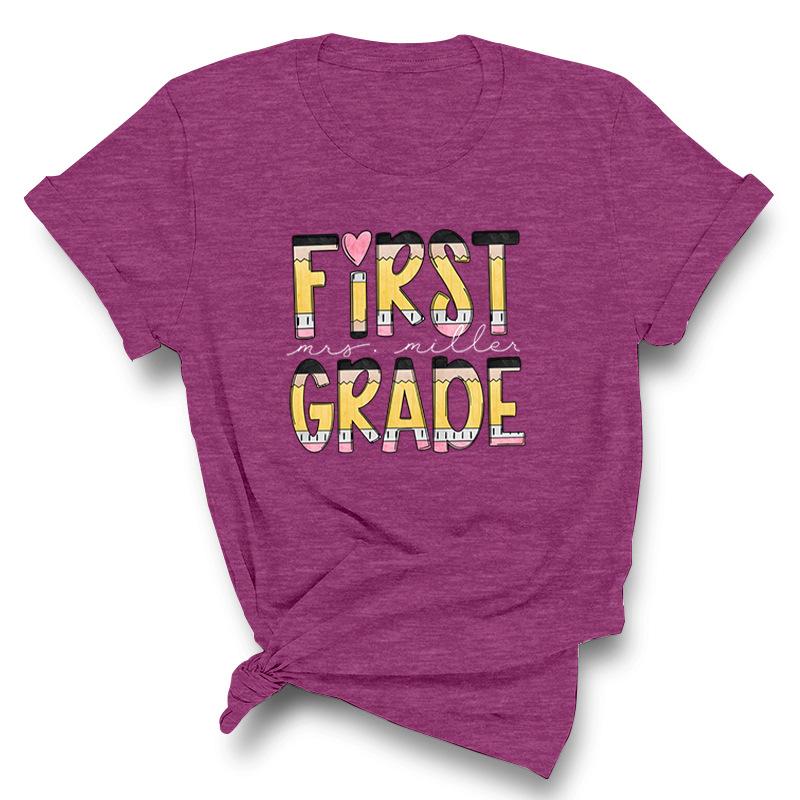 Футболки женские из чистого хлопка с короткими рукавами и круглым вырезом, повседневные, с принтом букв, летние, первого класса