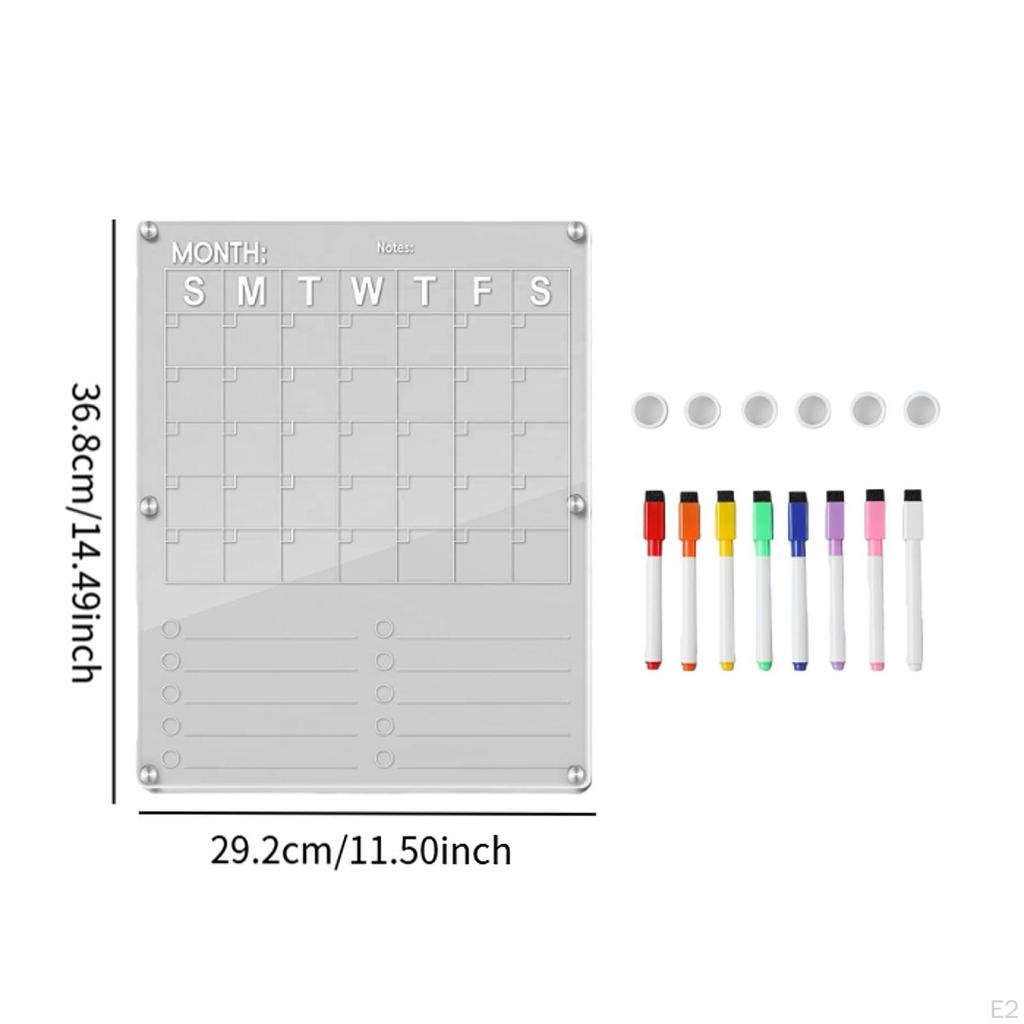 Доска для записей на холодильник, напоминание, портативный прозрачный акриловый список дел, ежемесячный календарь