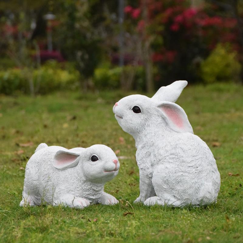 Садовые фигурки кроликов из смолы: Декоративные имитационные животные