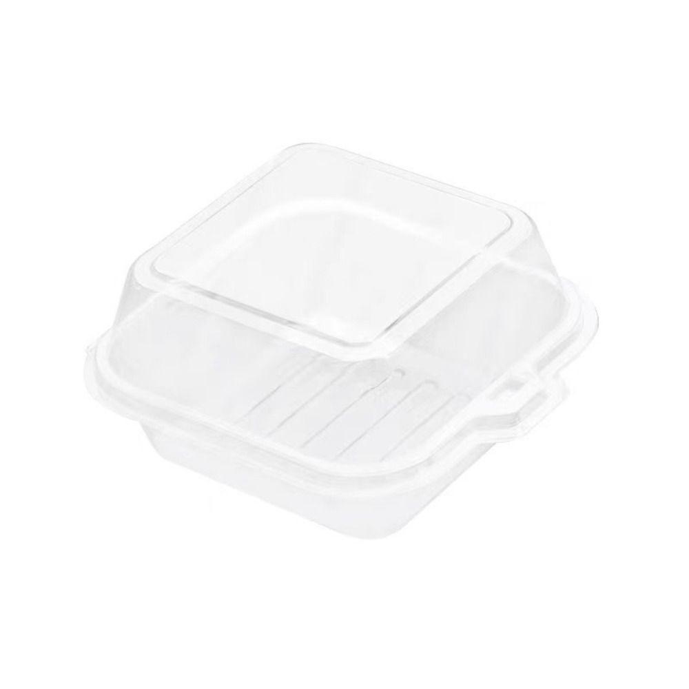 10pcs Simple Plastic Cake Takeout Box Transparent with Lids Cake Packing Box Disposable Dessert Boxes Tiramisu