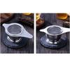 Fine Mesh Leaf Teapot Filter Stainless Steel Tea Infuser with Drip Bowl  Kitchen Accessories