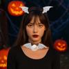 Flower Headband Necklace Set Mesh Halloween Hair Hoop Fashion Bat Wings Hairband  Girls