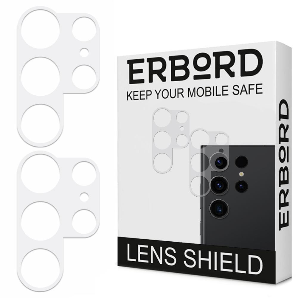2x ERBORD Tempered Glass Camera Screen Protector for Samsung Galaxy S23 Ultra, Transparent