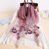 Silk Women Scarf Warm Wool Shawls Wraps Bufanda Floral Pashmina Embroidery Scarves Foulard Hijab Long Female Bandana
