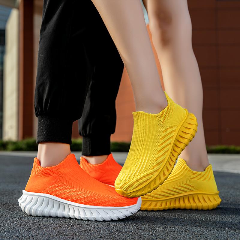 Модный стиль Мужские повседневные кроссовки Дышащие туфли-носки на платформе Кроссовки Мужские Женские Легкие Беговые Спортивные Туфли Размер 46