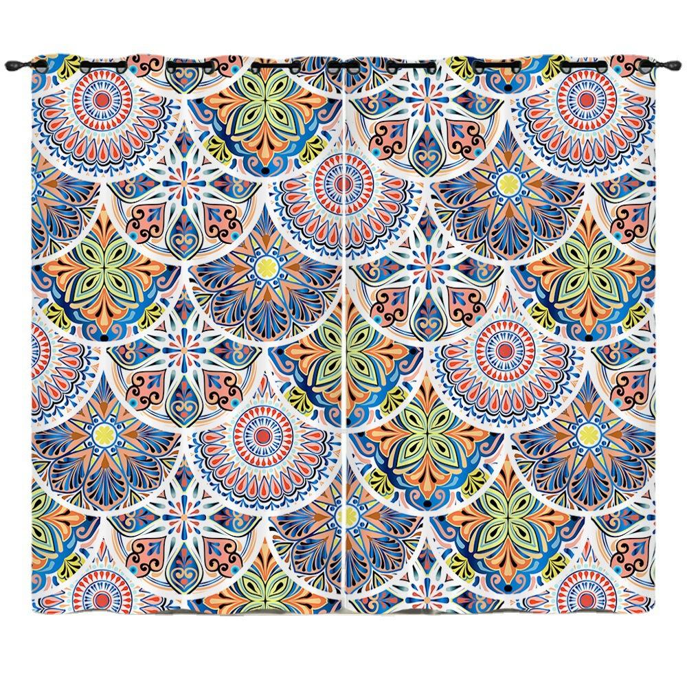 Шторы Богемные шторы Цифровая печать Светонепроницаемые шторы Спальня Без пробивания