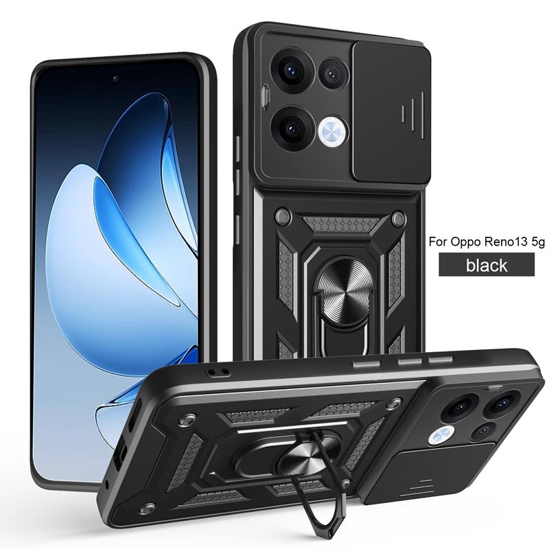Для OPPO Reno 13 5G Чехол Магнитный Держатель Кольцо Противоударный Бронированный Чехол Для Reno 13 Reno13 Защитная Крышка Объектива Камеры