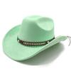 Suede Jazz Top Hat Women'S Brim Suede One-Word Top Men'S Ladies Cowboy Hat Felt Hat