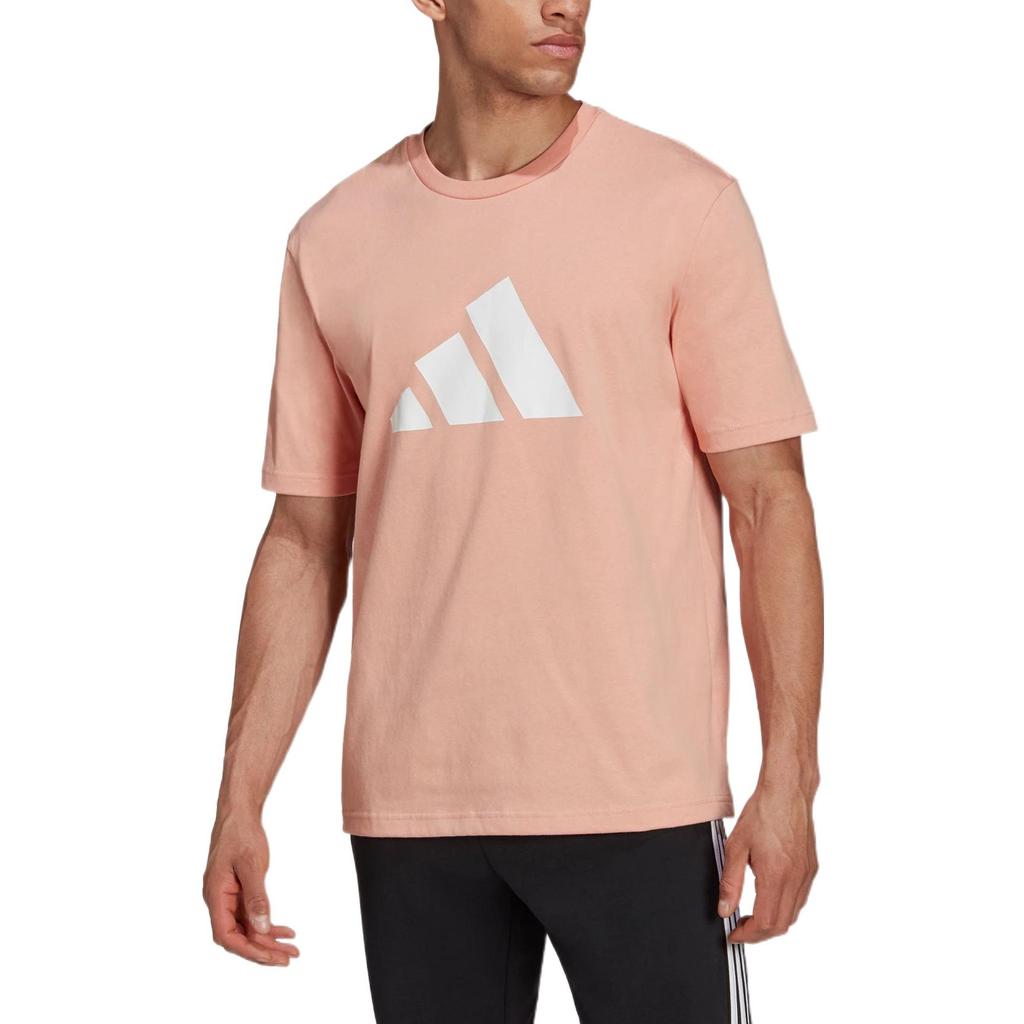 Adidas T Shirts Men's Pink Crew Neck Moderate Straight Fit H39748