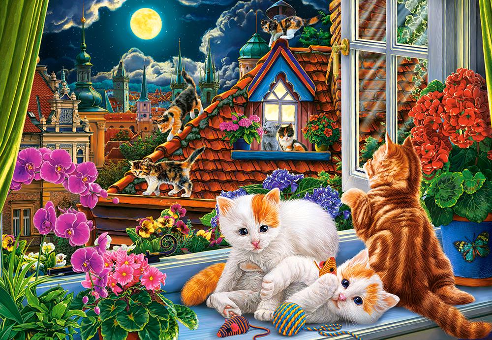 Puzzle 1500 pieces C-152056-2 Kittens on the Roof