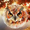 2D Owl Mandala Wind Chime Rotating Metal Art Decor for Garden Patio Yard Outdoor Home Decoration