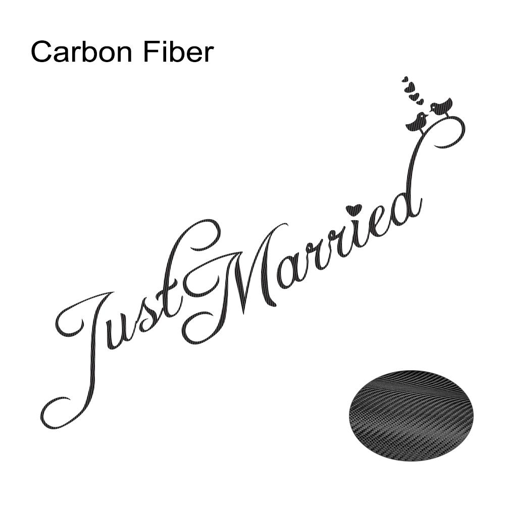 Just Married Wedding Slogan Banner Car Window Body Side Sticker Car Trunk Vinyl Decal Self-Adhesive Auto Decoration Accessories