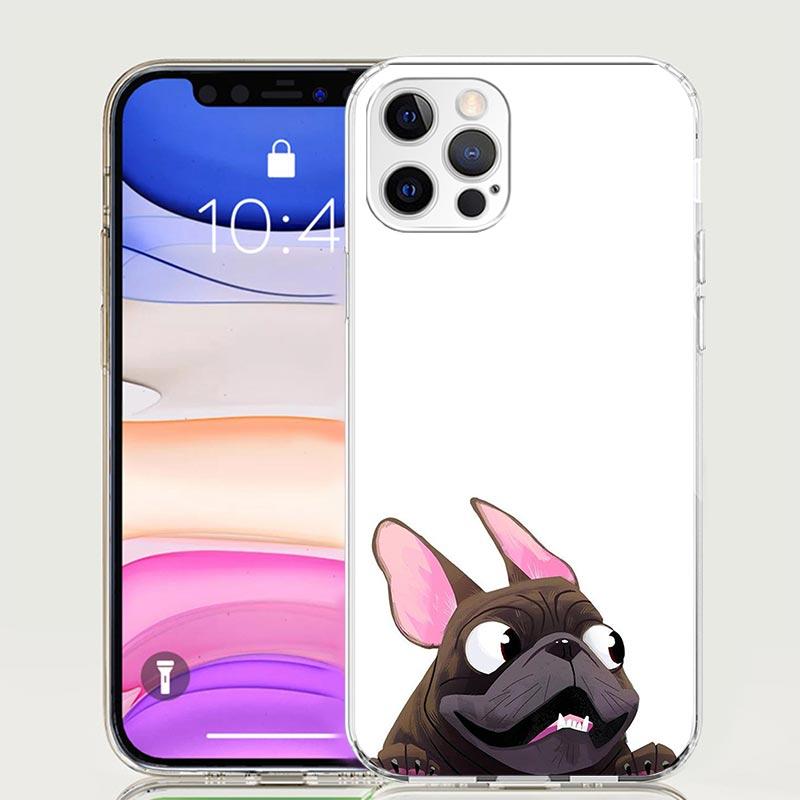 Чехол для телефона с мопсом и французским бульдогом для Apple iphone 16 15 14 13 12 Mini 11 Pro Max 16E X XS XR 7 Plus 8 + SE 2020 Трендовый Забавный