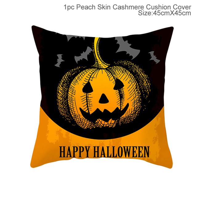 45x45cm Halloween Cushion Cover Pumpkin Bat Wizard Ghost Halloween Decor For Home Pillowcase Ornament Scary Halloween Party Gift