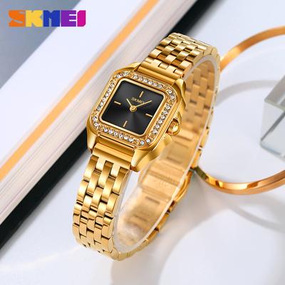 Часы Moment Beauty Rose Gold Square с ремешком из нержавеющей стали, модные водонепроницаемые кварцевые часы, трендовые женские часы