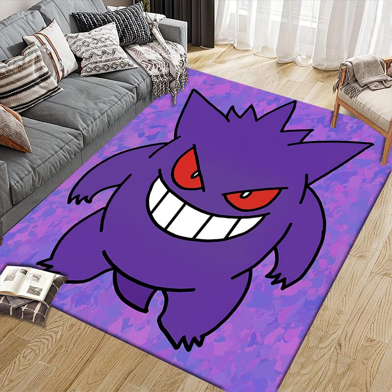 Gengar Purple Square Area Rug, Non-Slip Floor Mat for Bedroom, Perfect Gift for Gengar Fans.chl