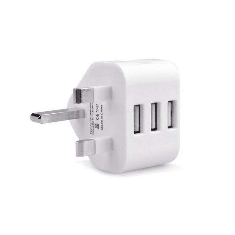 Треугольный USB-зарядное устройство для мобильного телефона с 2 портами, для путешествий, Великобритания
