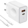 Wall Charger - E.F.CONNECTION - PD 20W+QC 3.0 - White - for Realme C25Y 21Y C21 C20 C11