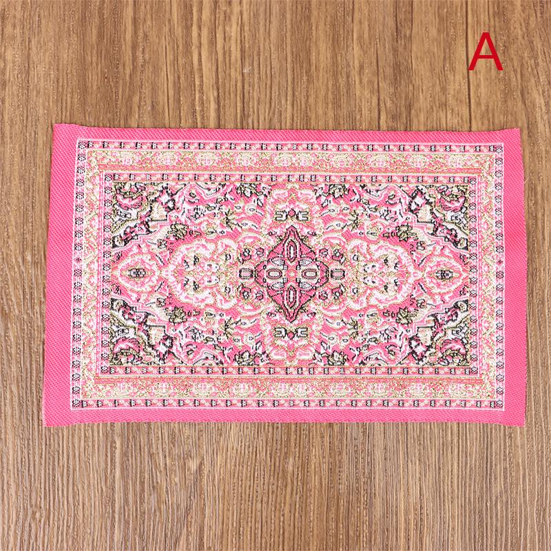 1:12 миниатюрный напольный коврик для кукольного домика, тканый чехол, модель ковра, домашний декор, игрушка