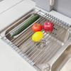 Stainless Steel Sink Drain Rack Rustproof Anti-Corrosion Foldable Design Dish Drying Rack