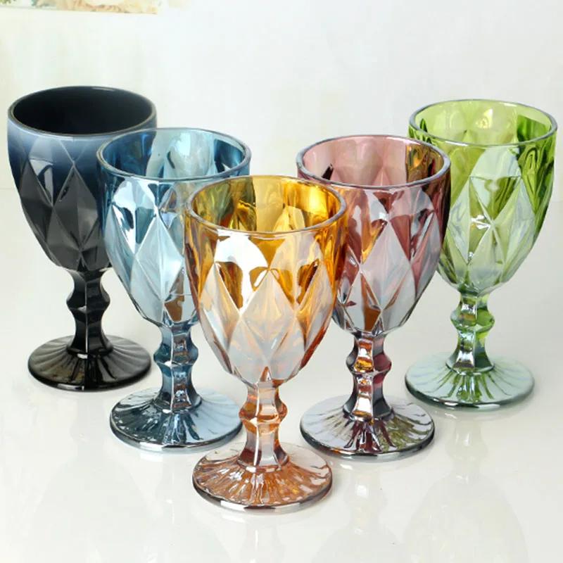 Nordic Carved Glass Wine Glasses Juice Cups Wedding Party Red Wine Champagne Flutes Goblet for Bar Restaurant Home as Gifts