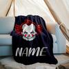 Personalized Custom Name Blanket - Pennywise the Dancing Clown Print Design,Blanket for Sofa,Bed,Travel,Camping - Soft and Warm, Great Gift