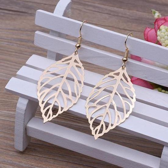 Висячие серьги с полым листом, богемные подвески, подвески, винтажные минималистичные гипоаллергенные ювелирные изделия, подарок