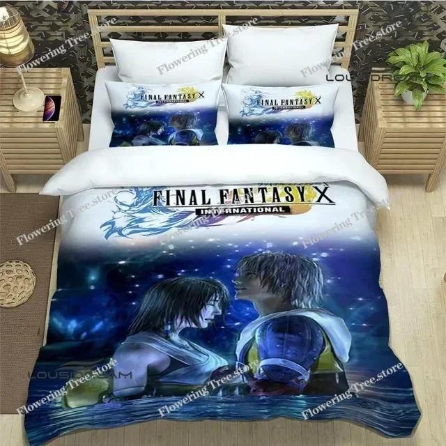 Игровые Постельное Белье с Принтом FINAL FANTASY Изысканный Набор Постельных Принадлежностей Пододеяльник Комплект Покрывал Постельное Белье Роскошный Подарок на День Рождения0