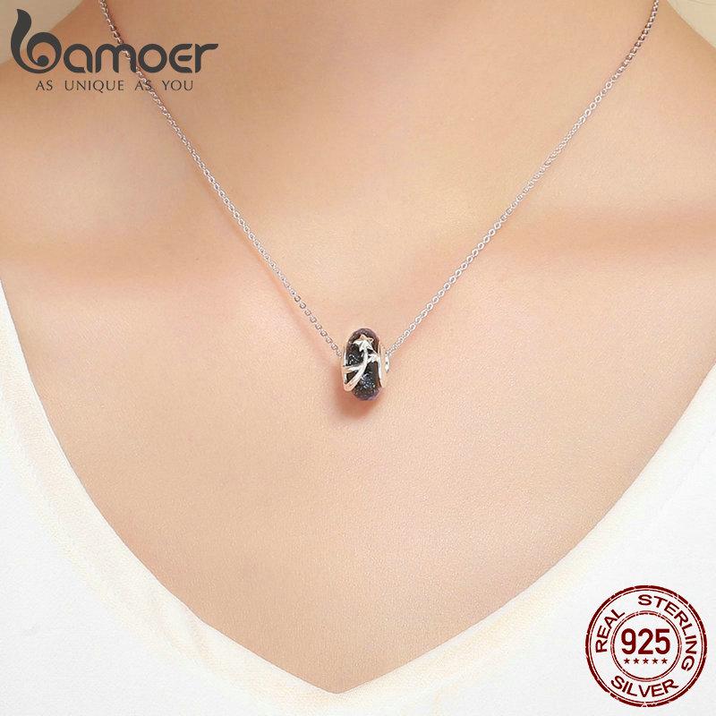 BAMOER, 4 стиля, натуральное серебро 925 пробы, звездный цветок, европейские бусины из муранского стекла, подходят для браслетов