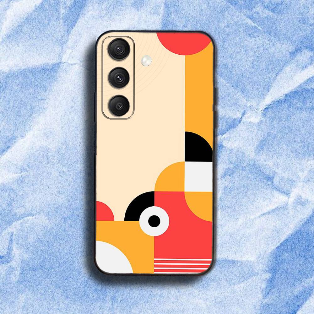 G-Geometric B-Bauhaus art Phone Case For Samsung S 25,24,23,22,30,21,10,9,Ultra,Plus,Lite,FE,4,5G Black Soft Case