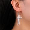 Xiaomi Skyrim Luxury Clear Zircon Cross Earrings for Women Stainless Steel Gold Color Earring Amulet Jesus Christian Jewelry Gift