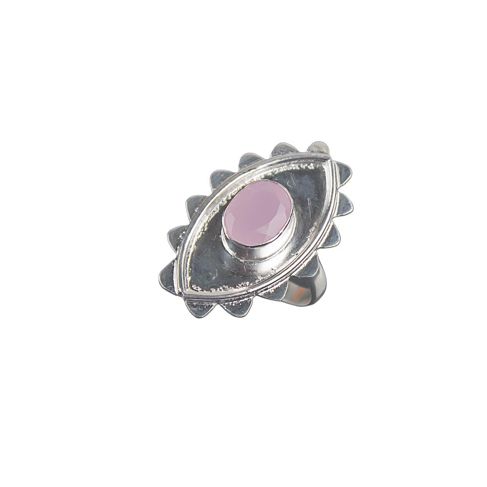 Rose Chalcedony Gemstone 925 Sterling Silver Jewelry Handmade Designer Ring RR-6-16